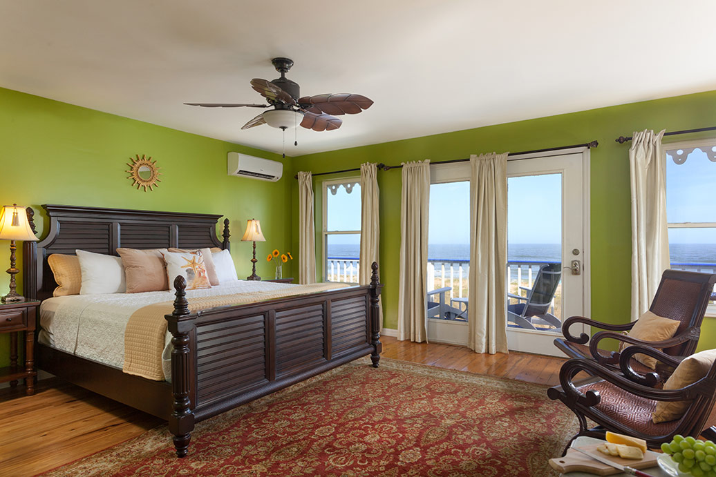 green and brown themed suite 